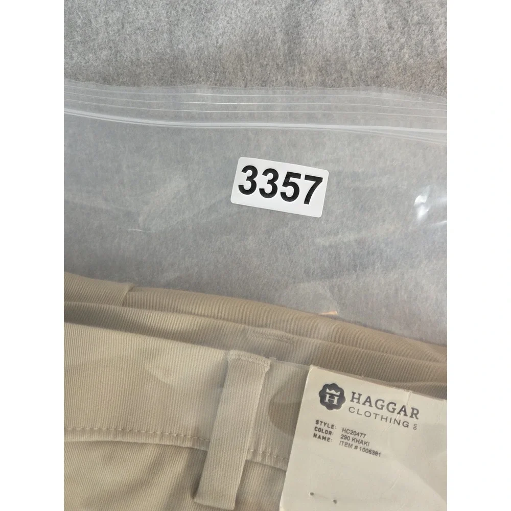 Haggar Straight Fit Men's 42x29 Sustainable Stretch‎ Chino Pants Flat Front NEW